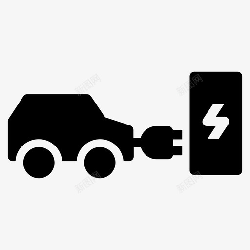 电动车充电器充电图标svg_新图网 https://ixintu.com 充电 充电器 可再生能源 电动车