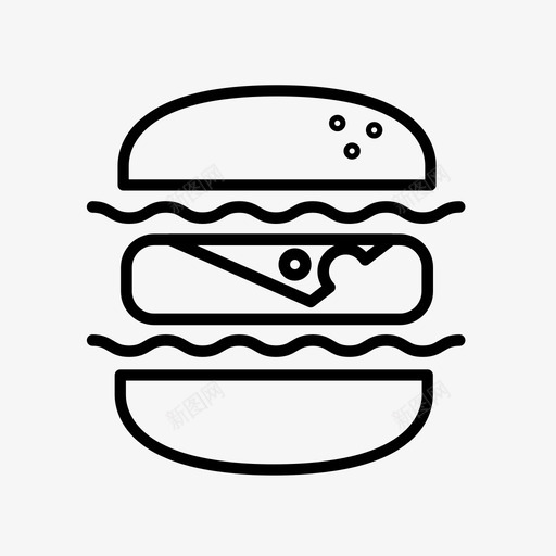 汉堡芝士汉堡食物图标svg_新图网 https://ixintu.com 汉堡 芝士汉堡 食物
