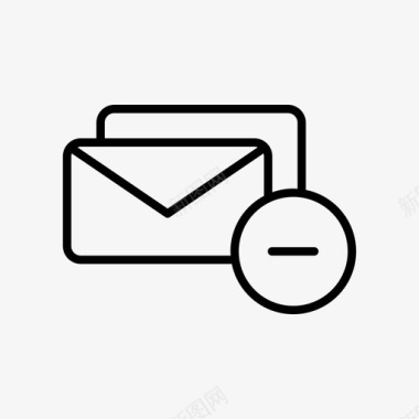 电子邮件删除关闭电子邮件减少电子邮件图标图标
