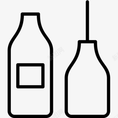 瓶子酱汁瓶食物轮廓图标图标
