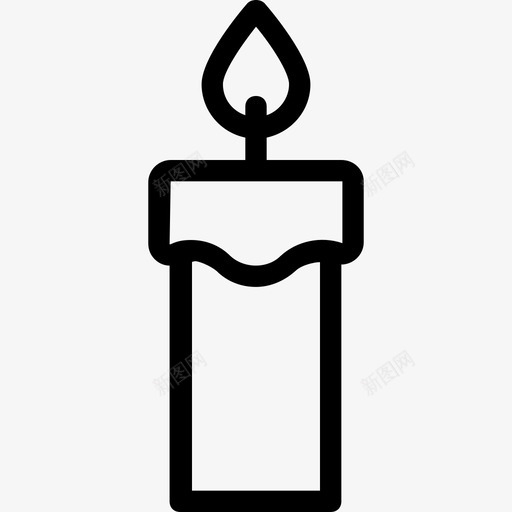 蜡烛燃烧圣诞蜡烛图标svg_新图网 https://ixintu.com 圣诞蜡烛 派对和庆祝线图标 火焰 燃烧 蜡烛 装饰
