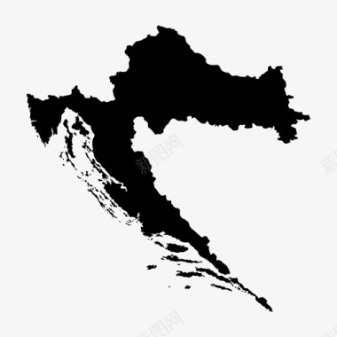 克罗地亚地图欧洲岛屿图标图标
