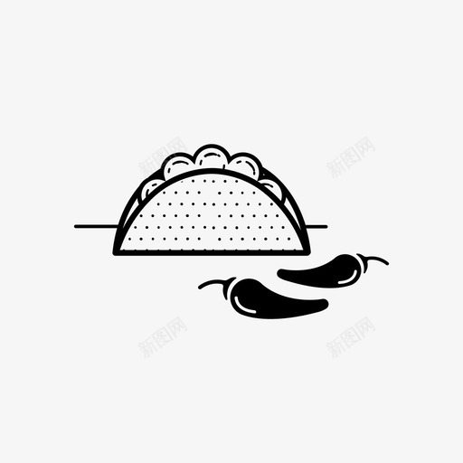 玉米卷奶酪食物图标svg_新图网 https://ixintu.com 墨西哥 奶酪 日常活动 玉米卷 贝壳 食物