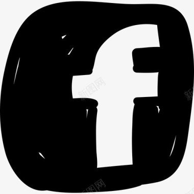 Facebook徽标社交手绘网络应用程序图标图标