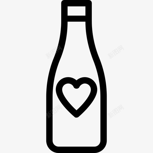 瓶酒香槟瓶图标svg_新图网 https://ixintu.com 心 爱情和婚礼线图标 瓶 酒 香槟瓶