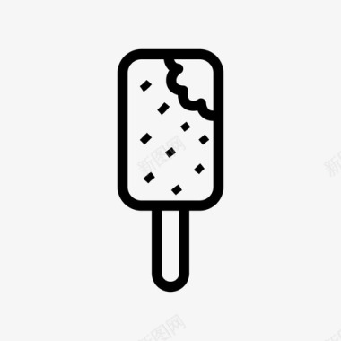 巧克力冰淇淋咬冰淇淋美味图标图标