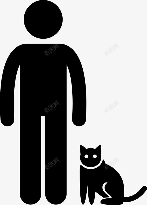 猫主人人宠物图标svg_新图网 https://ixintu.com 人 宠物 宠物猫 猫主人