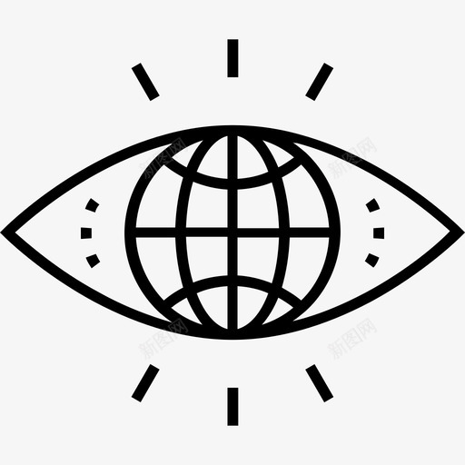 视图分析业务视图图标svg_新图网 https://ixintu.com 600个金融平面线图标 eye globe 业务视图 分析 视图