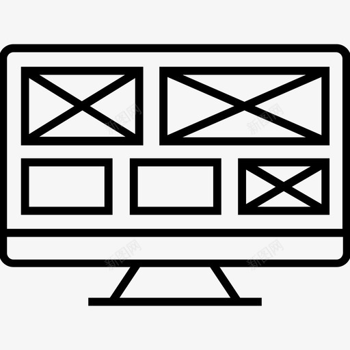 线框应用程序布局图标svg_新图网 https://ixintu.com 1400网页和搜索引擎优化平面线图标 布局 应用程序 用户界面 线框 网页