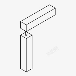 力啊吗哦传力杆接头木工连接图标高清图片