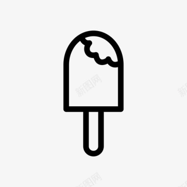 融化冰淇淋咬冰淇淋美味图标图标