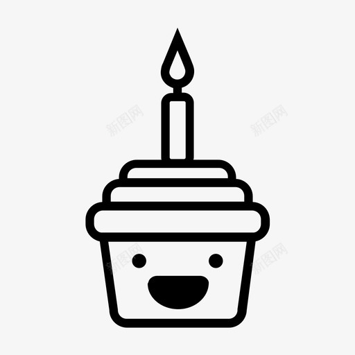 生日纸杯蛋糕生日蛋糕甜点图标svg_新图网 https://ixintu.com 松饼 甜点 生日纸杯蛋糕 生日蛋糕 笑脸 脸