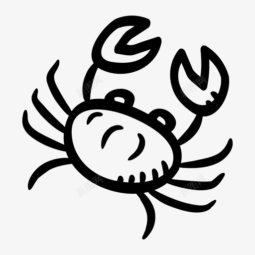 螃蟹动物食物图标svg_新图网 https://ixintu.com 动物 海鲜 肉 螃蟹 食物