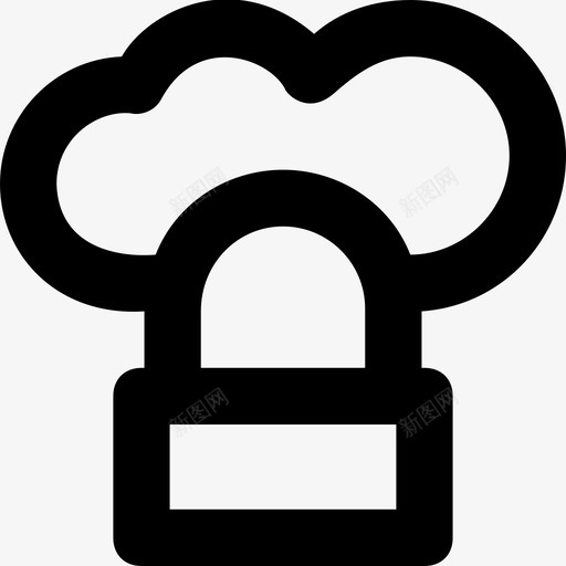 云安全icloud锁图标svg_新图网 https://ixintu.com icloud 云安全 科技线图标 锁