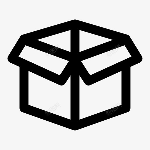 立方体盒子纸箱打开图标svg_新图网 https://ixintu.com 包装 打开 立方体盒子 纸箱