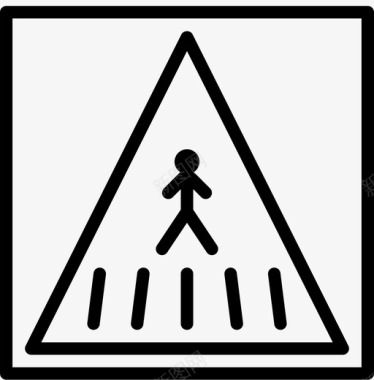 人行横道标志交通图标图标