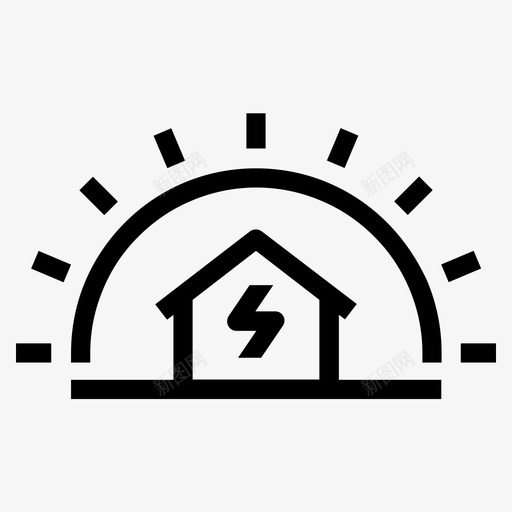 太阳能家庭能源房屋图标svg_新图网 https://ixintu.com 可再生能源 太阳能家庭 房屋 能源