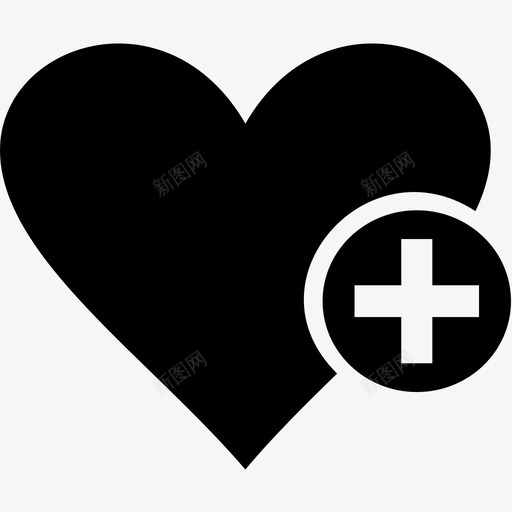 心形添加加号图标svg_新图网 https://ixintu.com 加号 图标 心形 添加