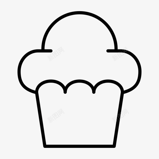 纸杯蛋糕面包房食品图标svg_新图网 https://ixintu.com 糖霜 纸杯蛋糕 面包房 食品