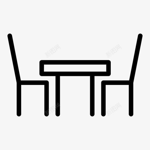 餐桌椅子家具图标svg_新图网 https://ixintu.com 家具 旅行和设施 椅子 餐桌