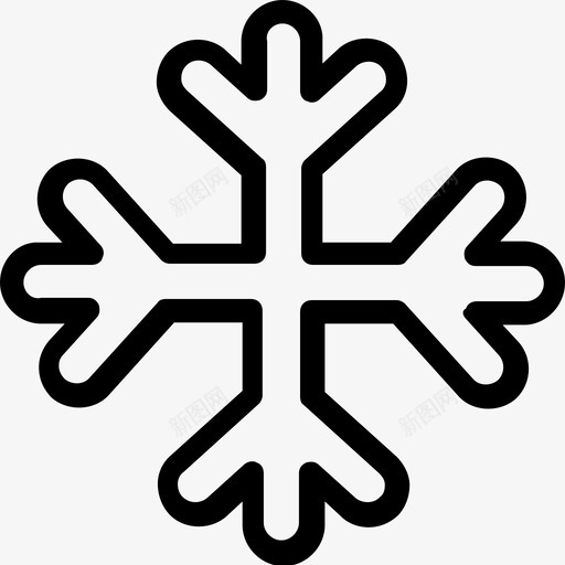 雪花圣诞节霜冻图标svg_新图网 https://ixintu.com 冬天 圣诞节 派对和庆祝线图标 雪花 雪花飘落 霜冻