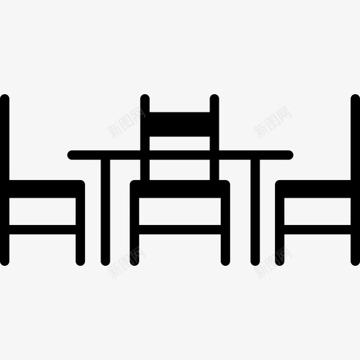 餐桌椅子家具图标svg_新图网 https://ixintu.com 家具 房间 椅子 餐桌