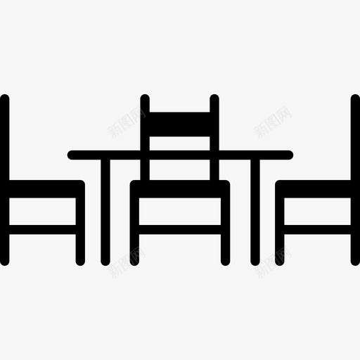 餐桌椅子家具图标svg_新图网 https://ixintu.com 家具 房间 椅子 餐桌