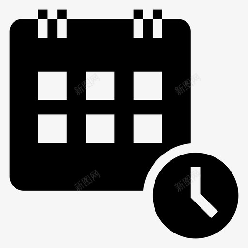 截止日期日历时钟图标svg_新图网 https://ixintu.com 100个业务标志 截止日期 拒绝 日历 时钟 时间表