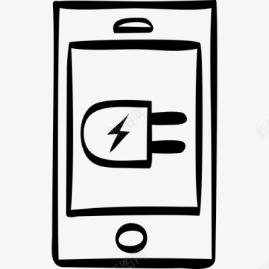 智能手机充电已充电充电器图标图标