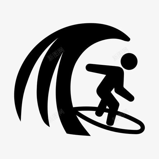 冲浪板冲浪水上运动图标svg_新图网 https://ixintu.com 冲浪 冲浪板 水上运动