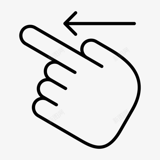 刷左手手指手势图标svg_新图网 https://ixintu.com 刷左手 左手 手势 手指