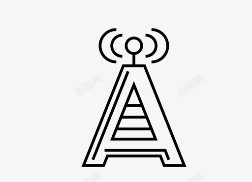 网络移动信号图标svg_新图网 https://ixintu.com wifi 信号 塔台 日常用品 移动 网络
