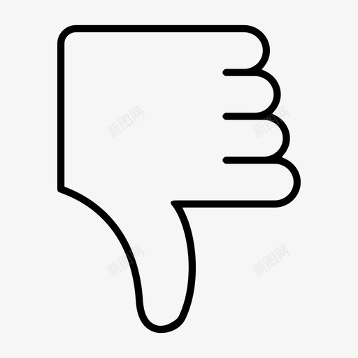 不喜欢手手指手势图标svg_新图网 https://ixintu.com 不喜欢手 大拇指朝下 手势 手指