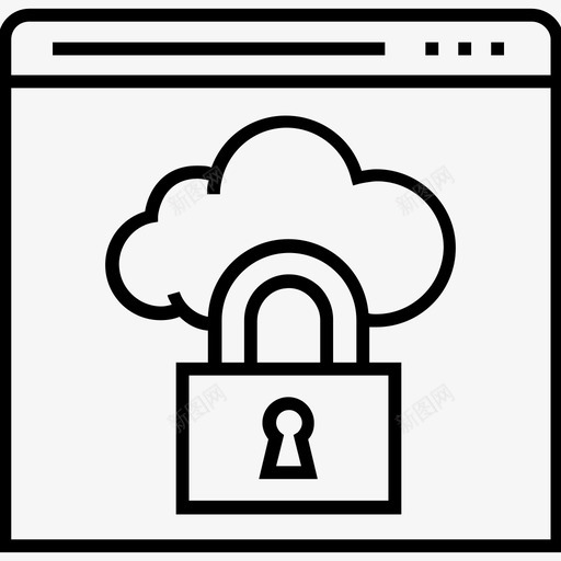 数据保护云锁图标svg_新图网 https://ixintu.com 1400网页和搜索引擎优化平面线图标 云 数据保护 网页 网页保护 锁