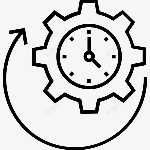 时间管理时钟计时器图标svg_新图网 https://ixintu.com 1400网页和搜索引擎优化平面线图标 时钟 时间管理 计时器