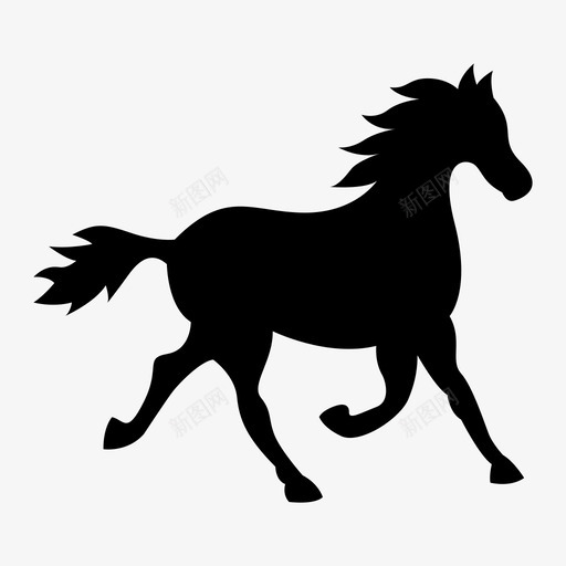 马动物跑步图标svg_新图网 https://ixintu.com 动物 散步 跑步 野生 马