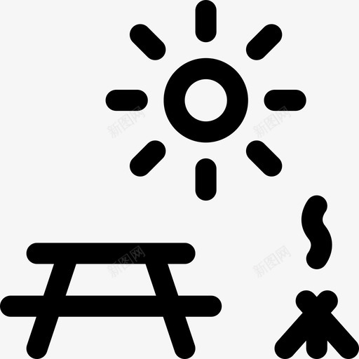 桌子壁炉花园图标svg_新图网 https://ixintu.com 壁炉 夏季 天气景观 户外 桌子 花园 阳光