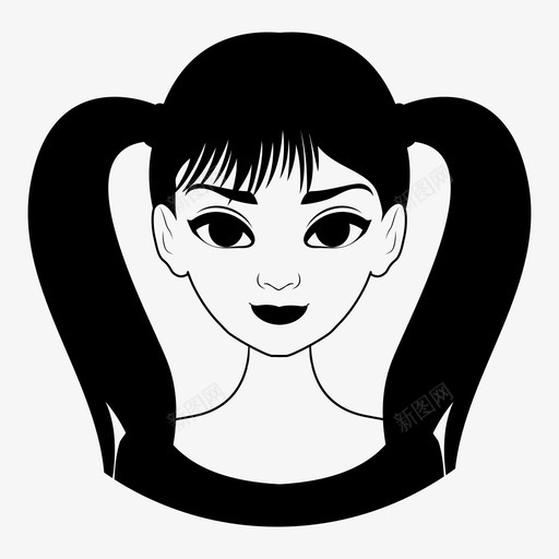 女人头发风格图标svg_新图网 https://ixintu.com 头发 女人 风格