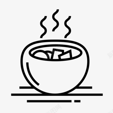 汤碗食物热汤图标图标