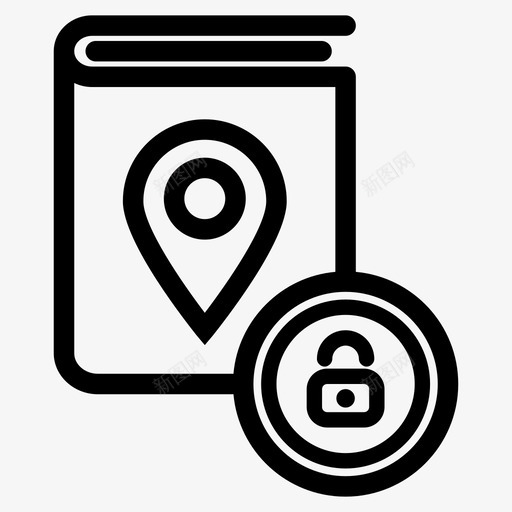地址簿安全位置锁图标svg_新图网 https://ixintu.com 位置 地址簿安全 锁