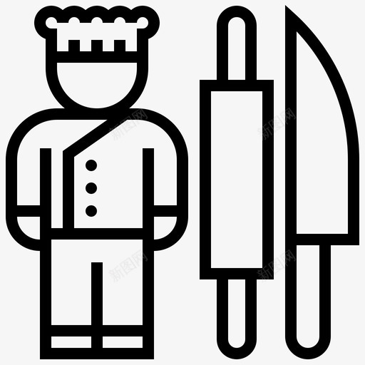 厨师面包师职业图标svg_新图网 https://ixintu.com 人 人的职业 厨师 职业 面包师