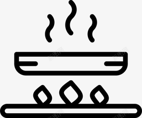 煎锅烹饪食物图标图标
