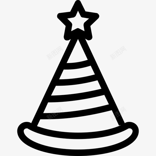生日帽锥形帽派对图标svg_新图网 https://ixintu.com 派对 派对和庆祝线图标 派对帽 生日帽 锥形帽