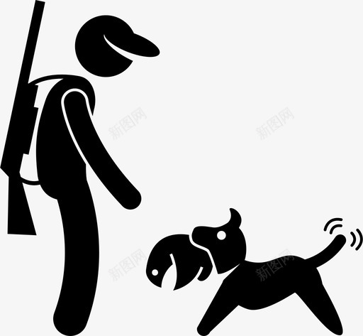 猎人和狗狗取图标svg_新图网 https://ixintu.com 取 帮助 狗 狩猎 猎人和狗