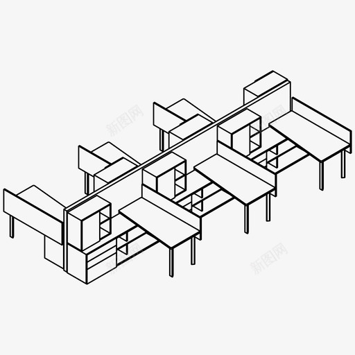 工作空间商务办公桌图标svg_新图网 https://ixintu.com 办公室 办公桌 商务 团队 工作空间 开放式办公室