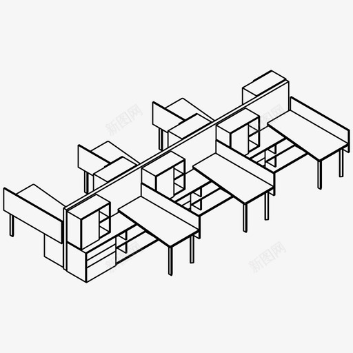 工作空间商务办公桌图标svg_新图网 https://ixintu.com 办公室 办公桌 商务 团队 工作空间 开放式办公室