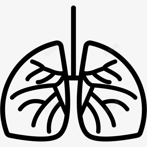 肺解剖学健康图标svg_新图网 https://ixintu.com 健康 医学 呼吸 病人 肺 解剖学