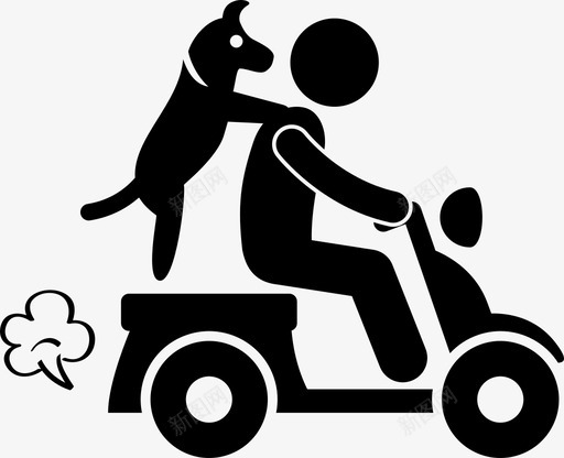 狗骑摩托车人车辆图标svg_新图网 https://ixintu.com 人 宠物狗 狗骑摩托车 车辆
