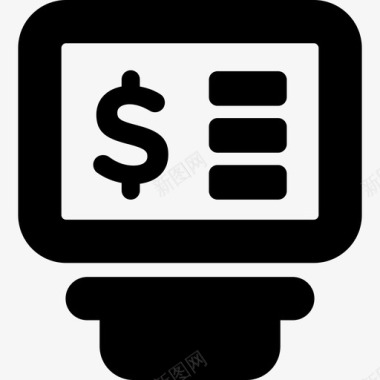 电脑屏幕上的美元符号金融图标图标