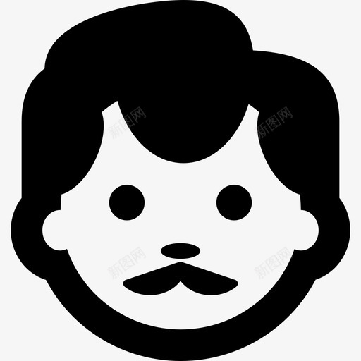 有胡子的男人脸人人的象形图图标svg_新图网 https://ixintu.com 人 人的象形图 有胡子的男人脸